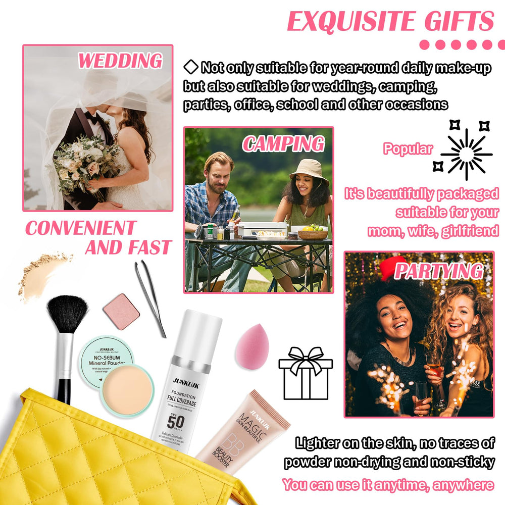 JunKuJK kit styled on vanity with sponge showing ready-to-use everyday convenience