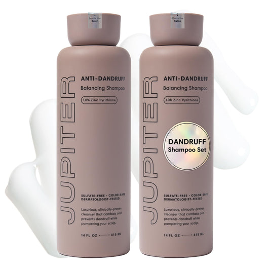 Jupiter front packaging showing 2-pack, clear anti-dandruff benefit
