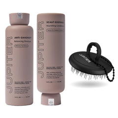 Jupiter front packaging trio showing balanced scalp care and value