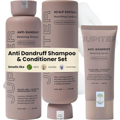Jupiter front packaging trio showing all three bottles for complete scalp care