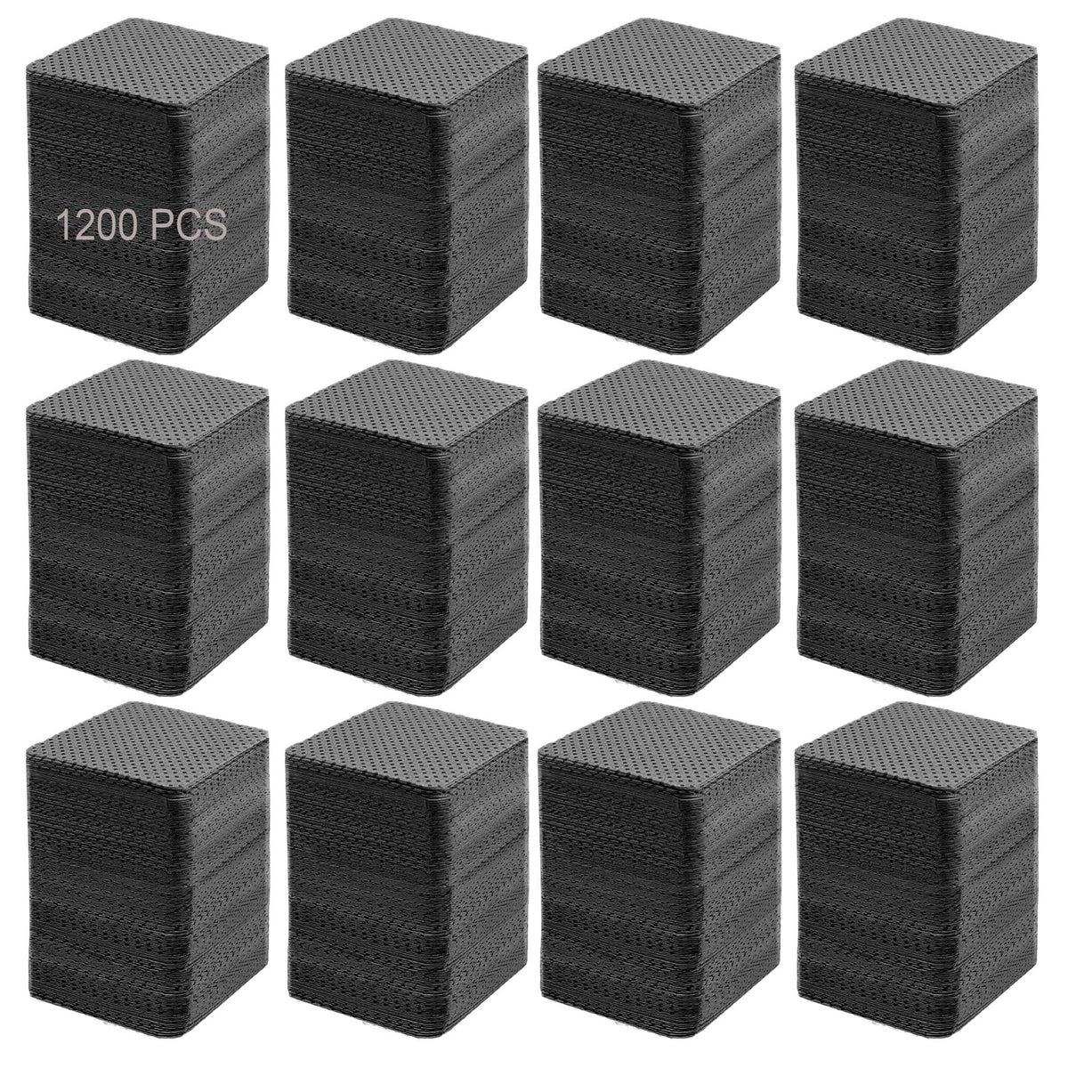 Jusbuya front packaging showing 1200 black lint-free wipes and bulk value benefit