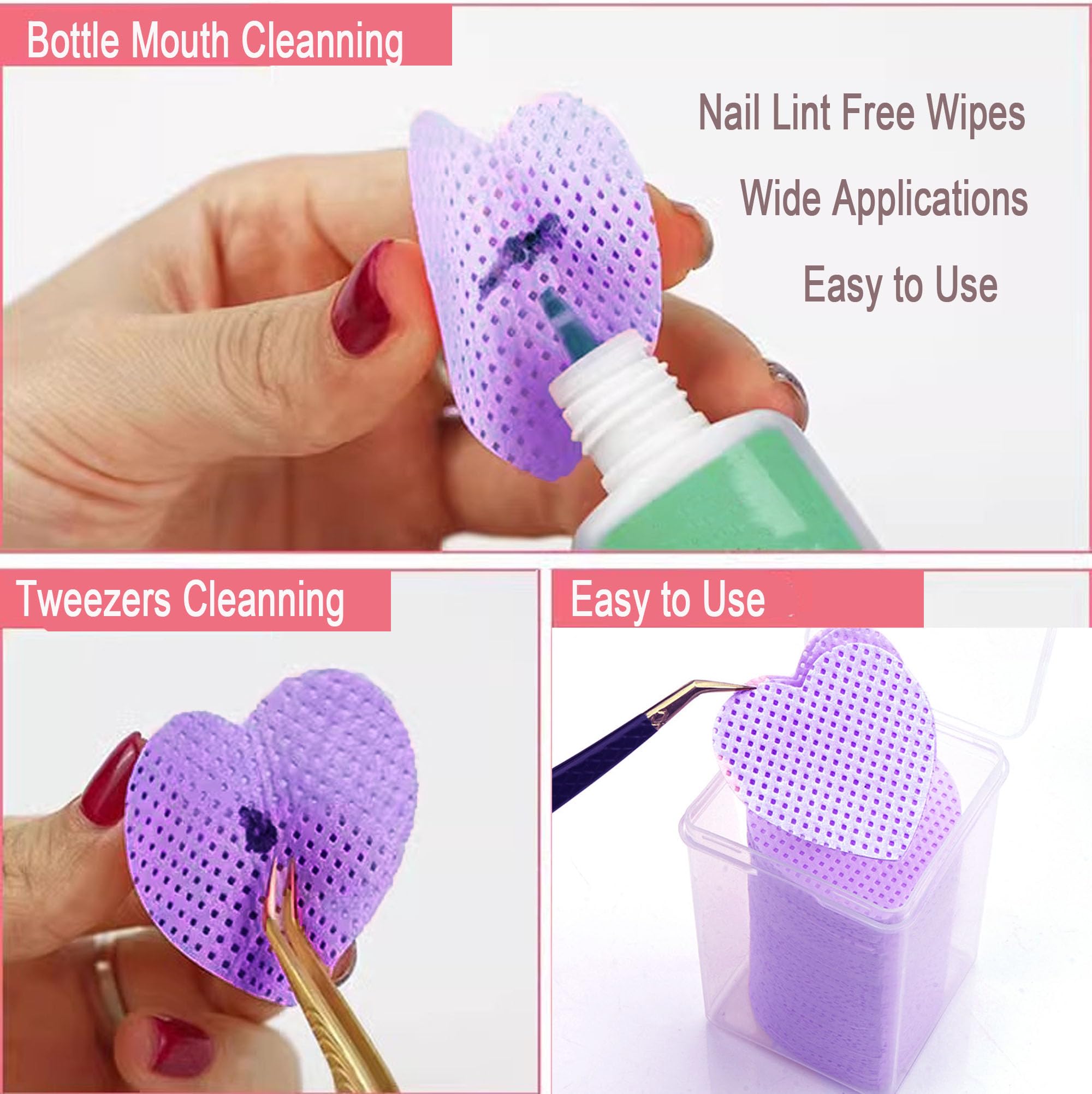 Jusbuya wipe absorbing acetone showing fast polish removal benefit