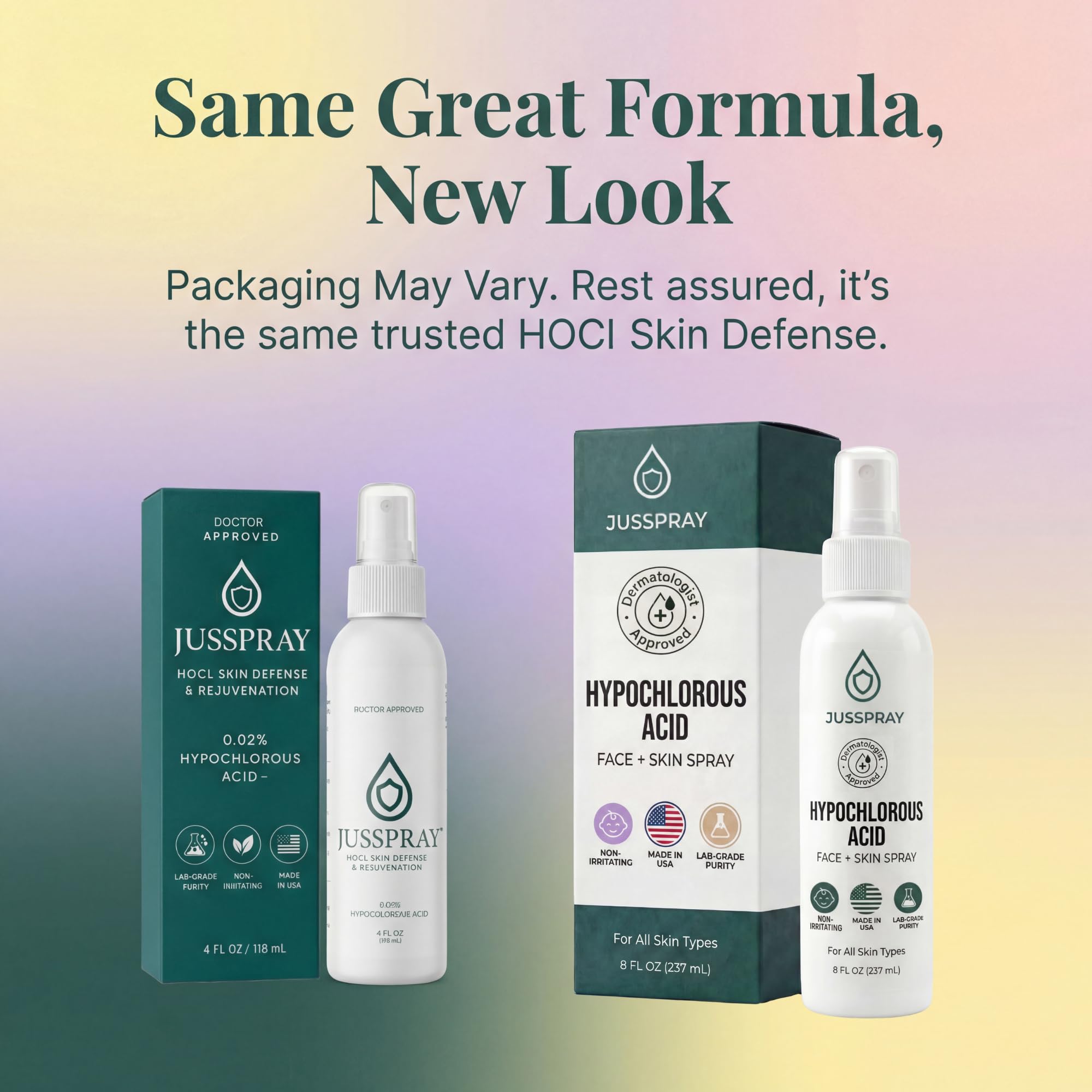 Graphic of simple ingredients showing Jusspray purity and minimalism