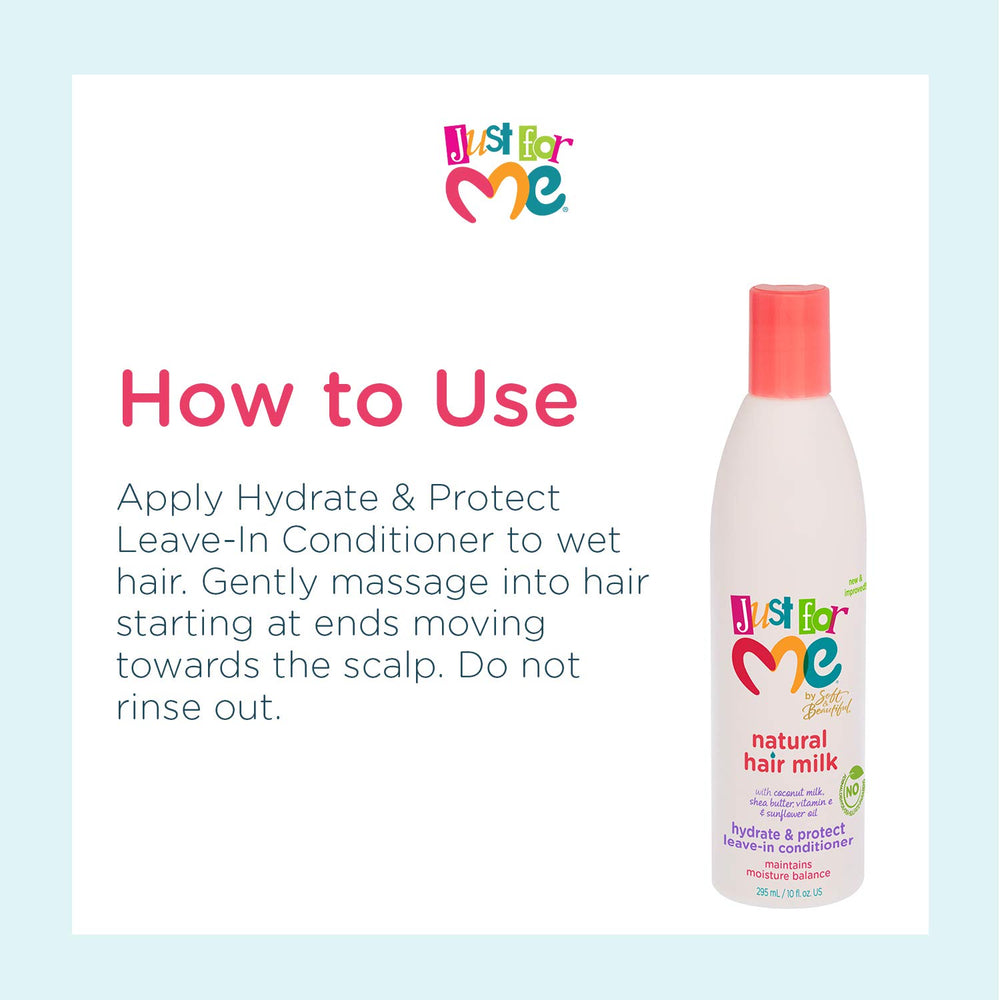 Just For Me being applied to wet hair to demonstrate moisture delivery and styling ease