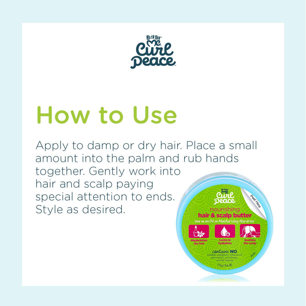 Just For Me application on child’s curls demonstrating gentle spread and improved manageability