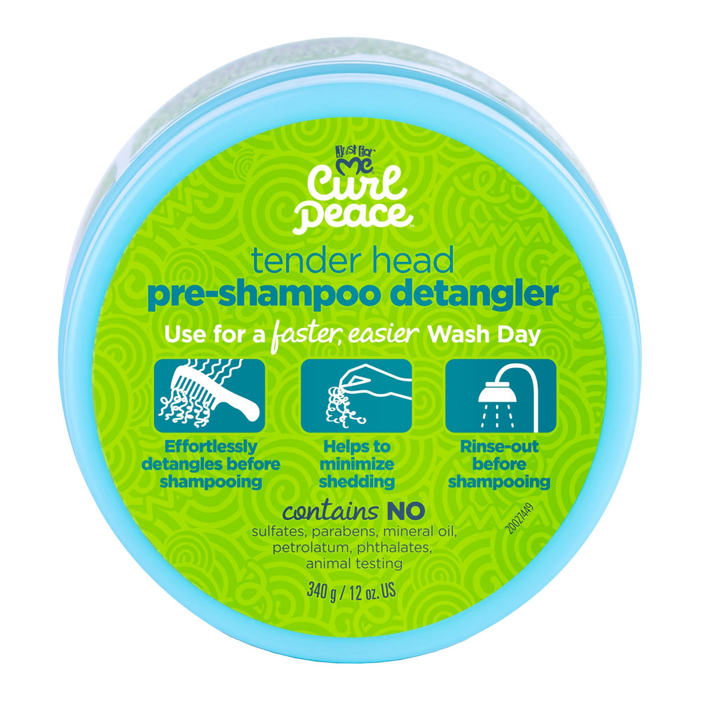 Just For Me bottle front packaging showing label and kid-friendly design, gentle detangling benefit