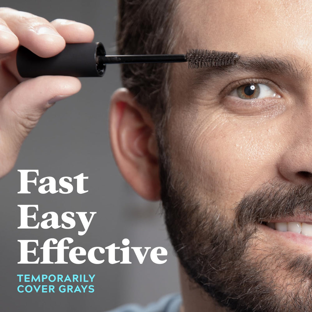 Just for Men before and after split showing fuller beard effect
