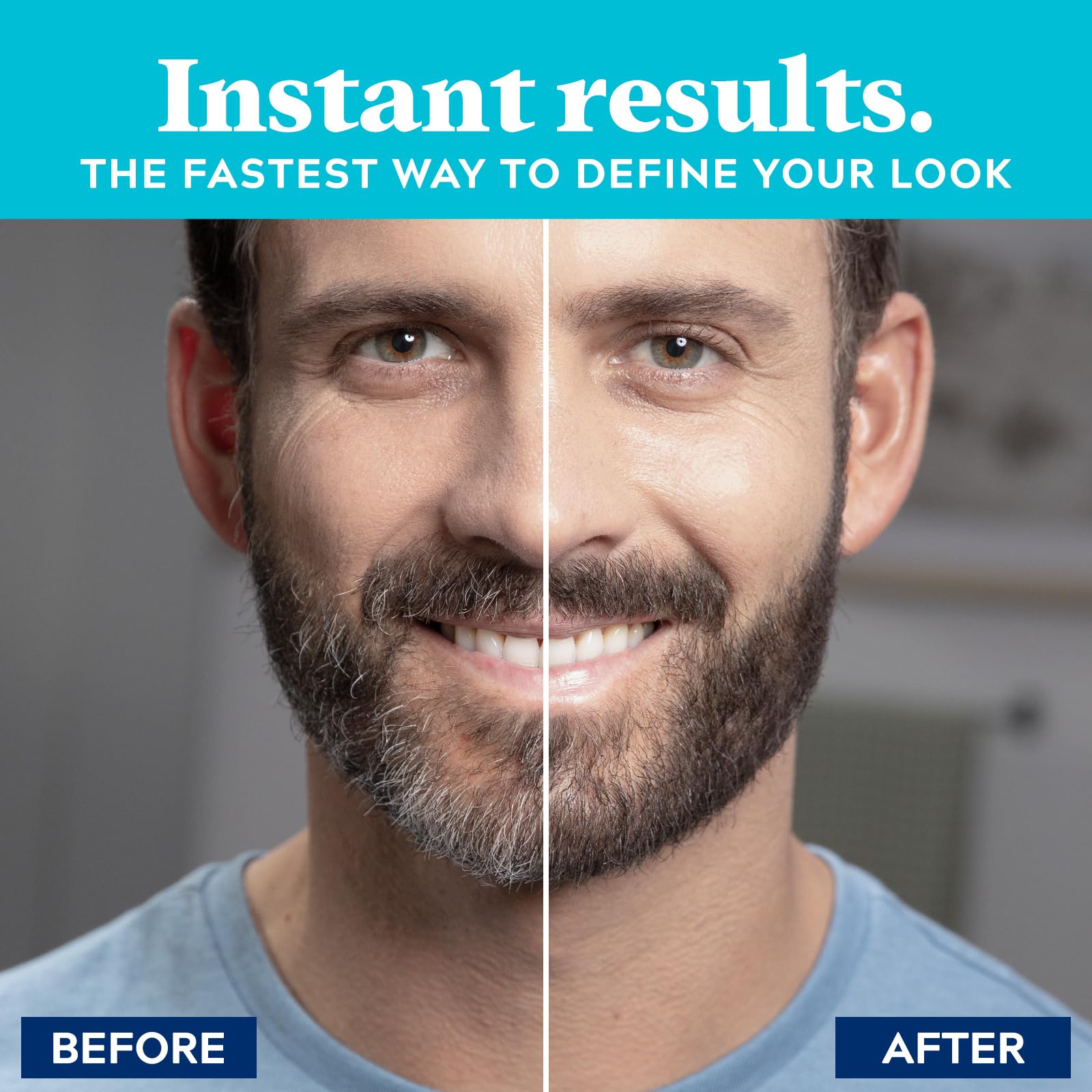 Just for Men close-up brush applicator demonstrating precise application