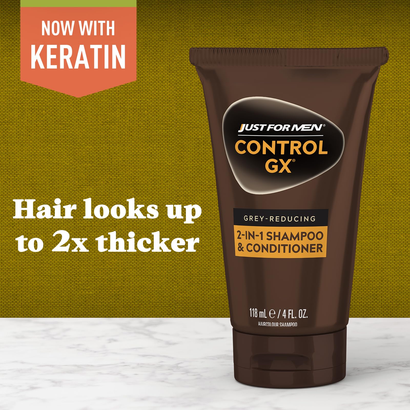 Just for Men application in shower showing simple shampoo routine and gradual results
