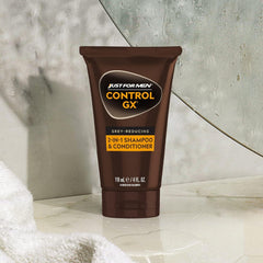 Just for Men lifestyle bathroom shelf display showing daily grooming ease and maintenance