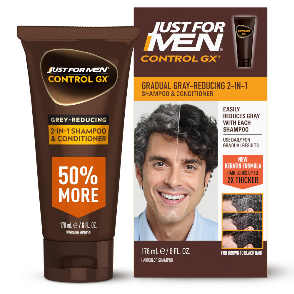 Just for Men front packaging showing bottle and branding for easy identification