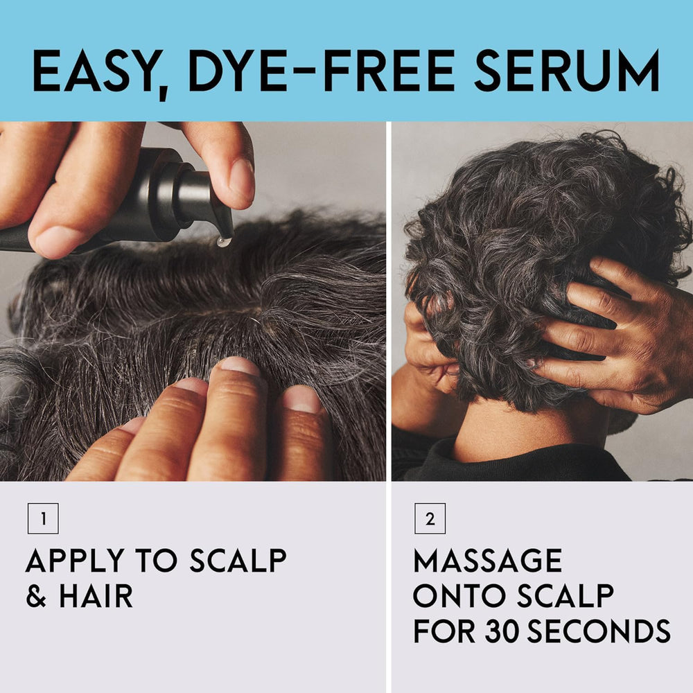 Just for Men before and after growth comparison showing progressive natural color return