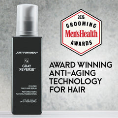 Just for Men close-up of serum texture highlighting lightweight, non-greasy finish