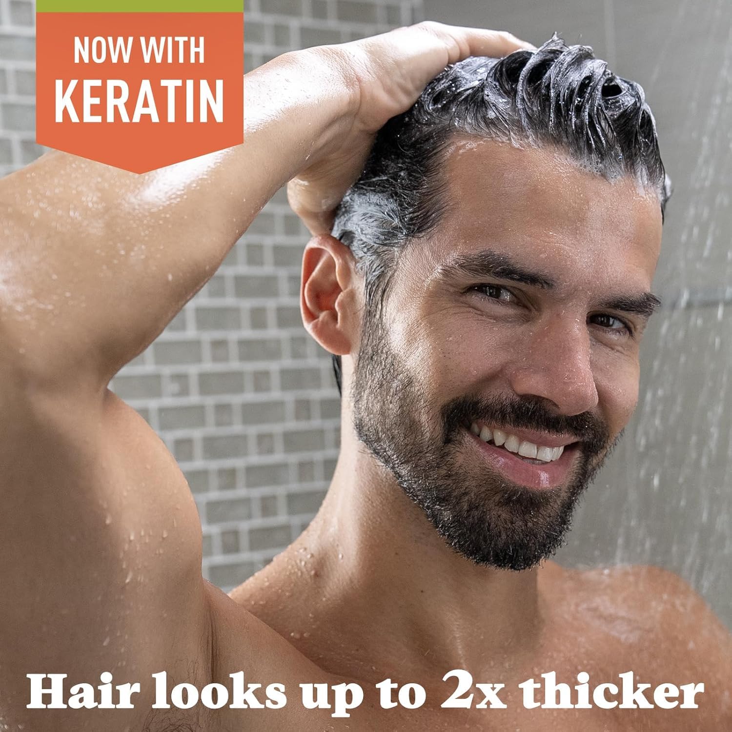Just for Men rich lather texture illustrating cleansing and conditioning benefit