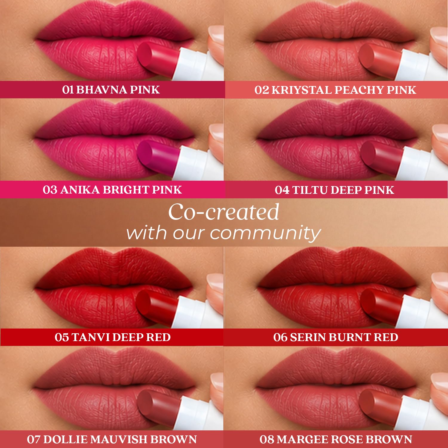 Just Herbs lipstick texture close-up highlighting smooth moisturizing finish