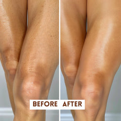 Just Nutritive applying treatment to arm demonstrating smoother texture