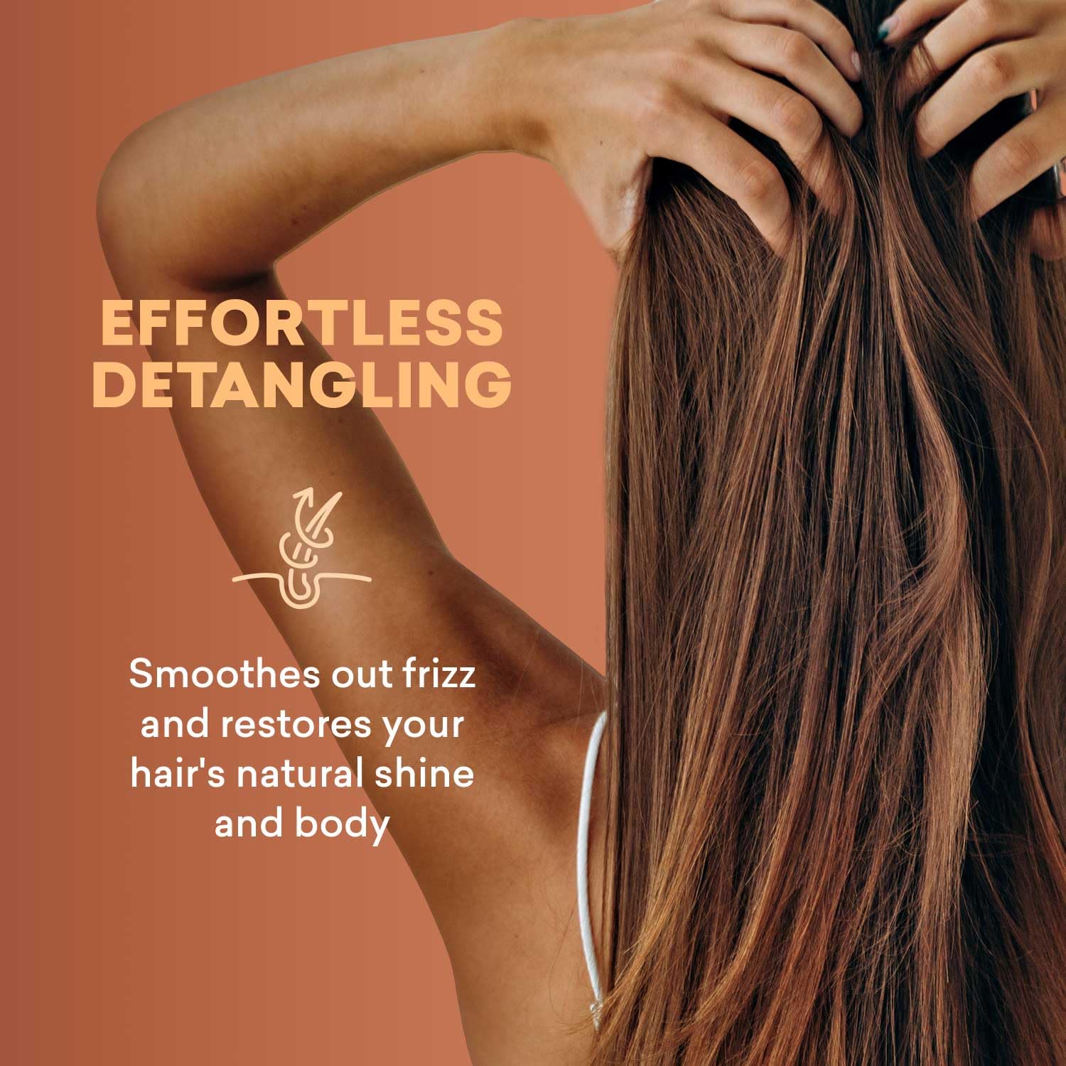 Applying Just Nutritive on wet hair to detangle and reduce breakage while styling