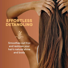 Applying Just Nutritive on wet hair to detangle and reduce breakage while styling