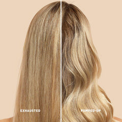 Styled dry hair after Just Nutritive use showing smooth shine and frizz control