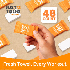 Just To Go towel in camping scene showing lightweight outdoor convenience
