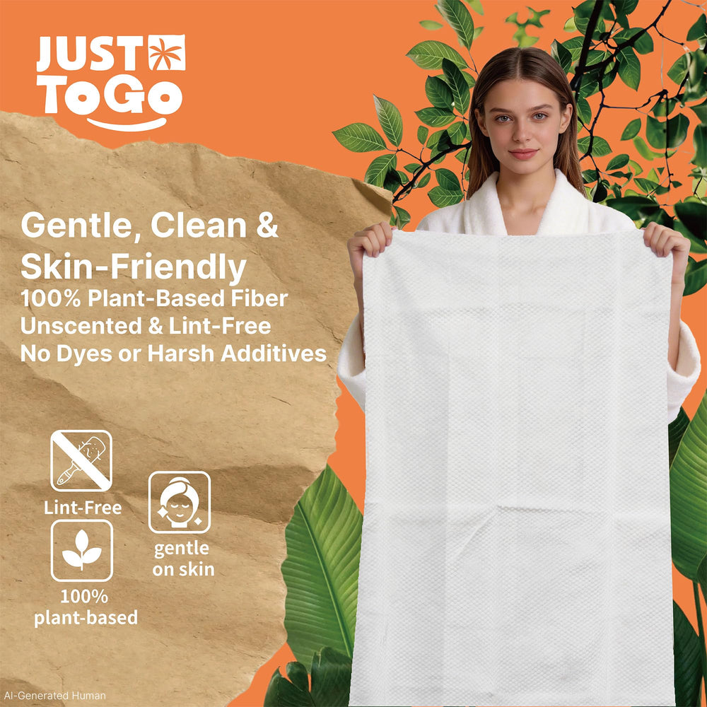 Just To Go fabric close-up showing soft plant-based nonwoven texture for gentle drying