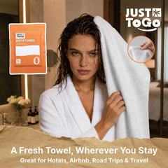 Just To Go label close-up displaying plant-based fibers and unscented ingredient benefits
