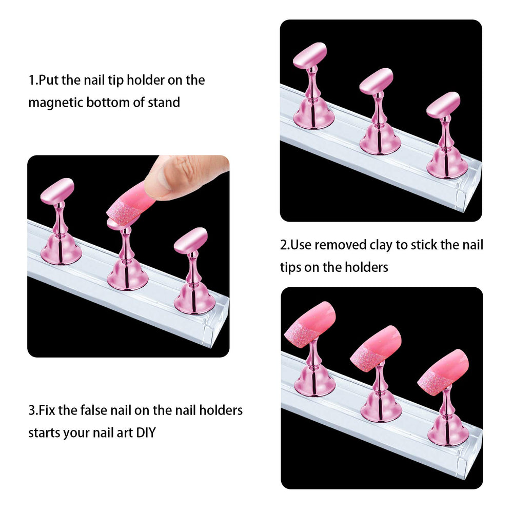 JUSTOTRY close-up of magnetic clip showing secure hold for steady nail painting
