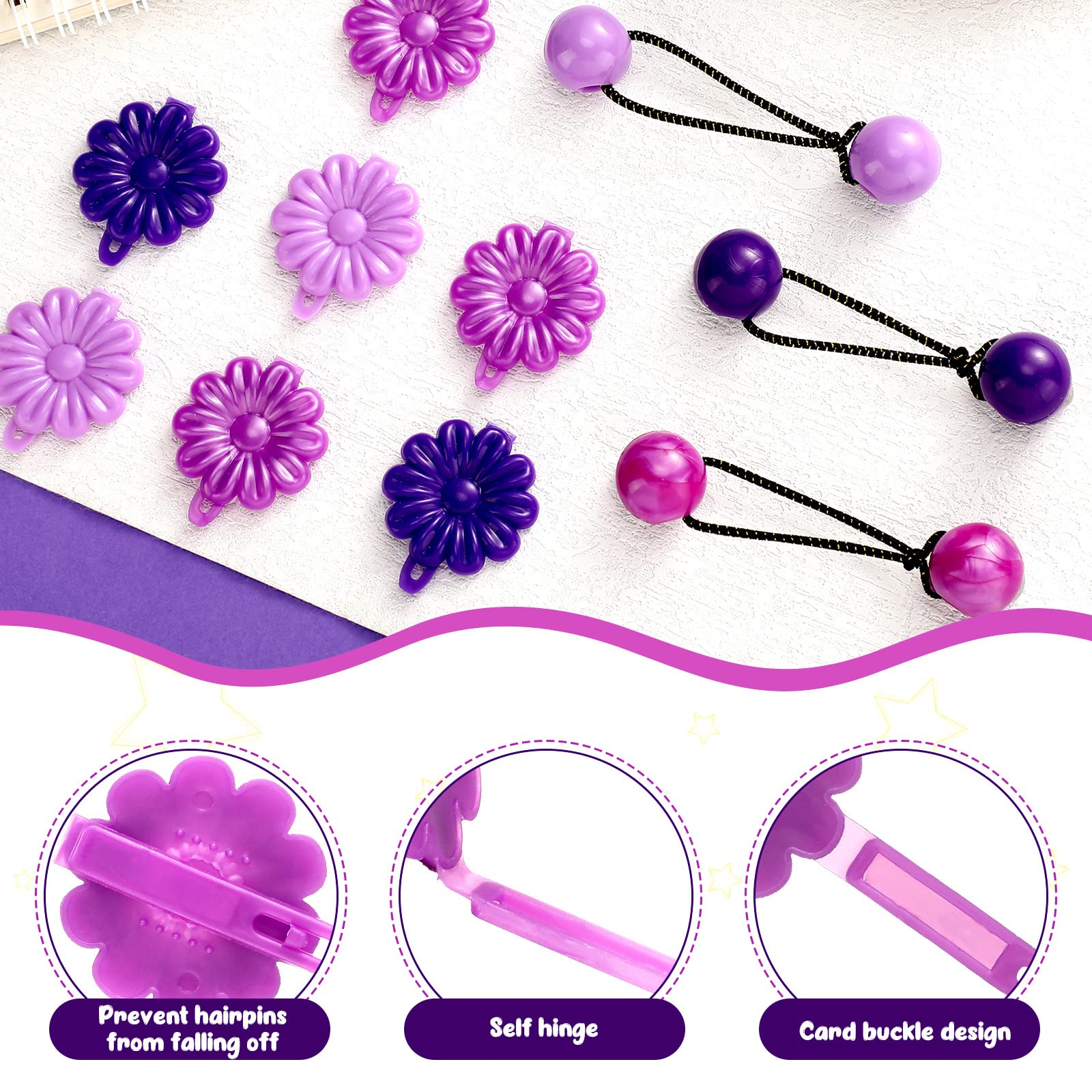 Jutom hair balls elastic detail demonstrating soft loop for comfortable ponytails