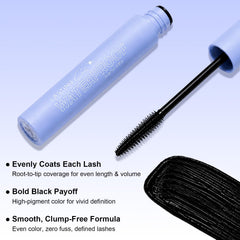 Jutqut mascara before and after lashes showing visible length and natural volume