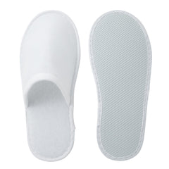 Juvale slippers on bathroom stand for easy guest access