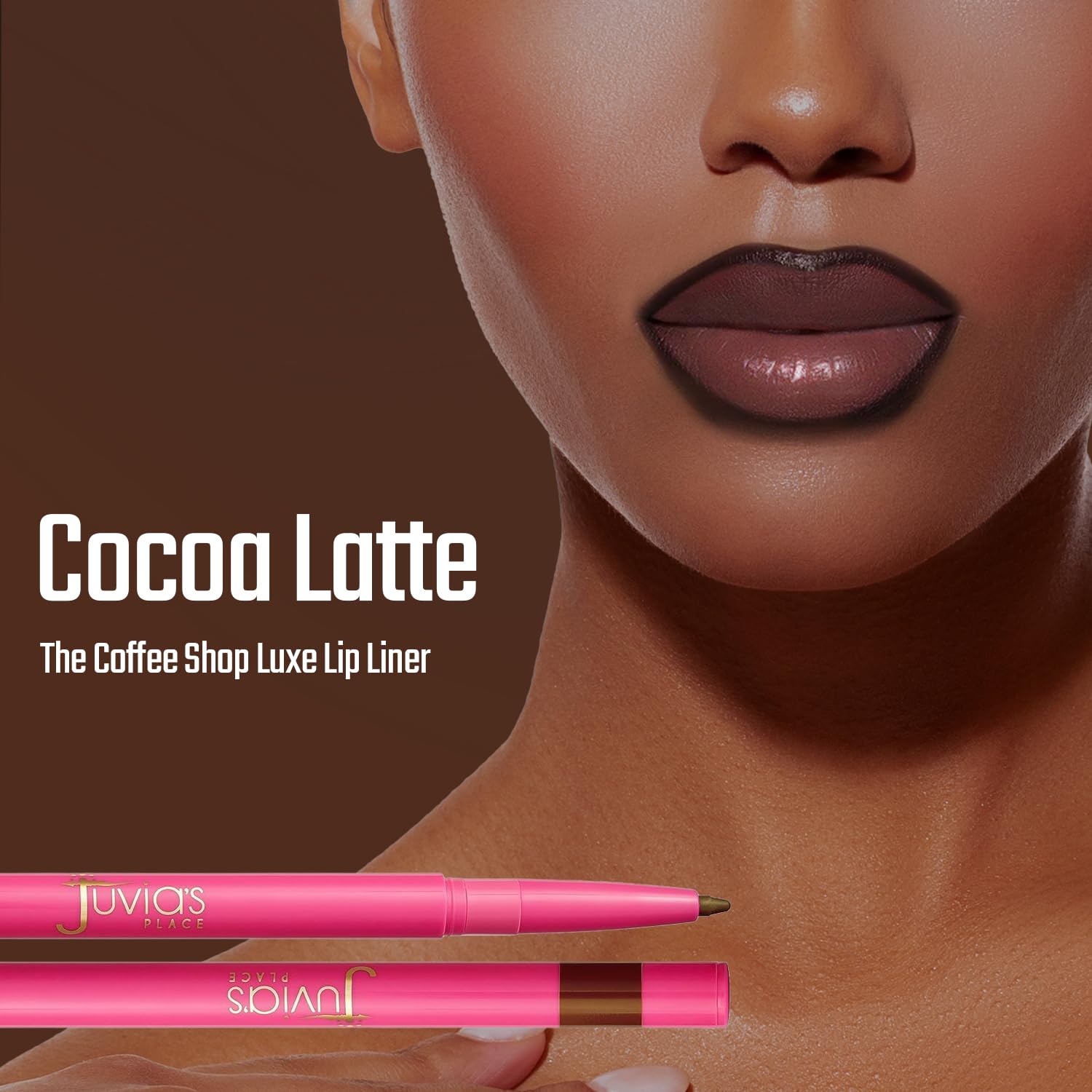 Juvia's Place liner applied on lips demonstrating precise definition benefit