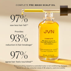 JVN ingredient display with rosemary neem moringa, highlights clean botanicals