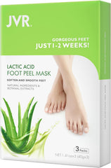 JVR foot peel displayed in bathroom suggesting at-home spa benefit