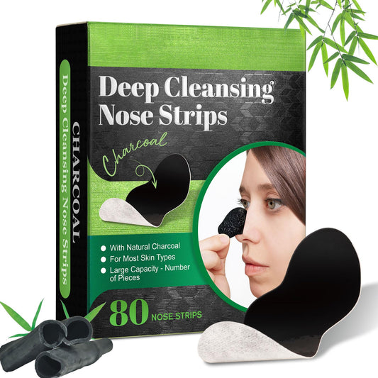 JWBVCTCR front packaging showing 80 charcoal pore strips and benefits