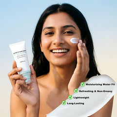 JXMLTT being applied to cheek illustrating even coverage and non-greasy finish benefit