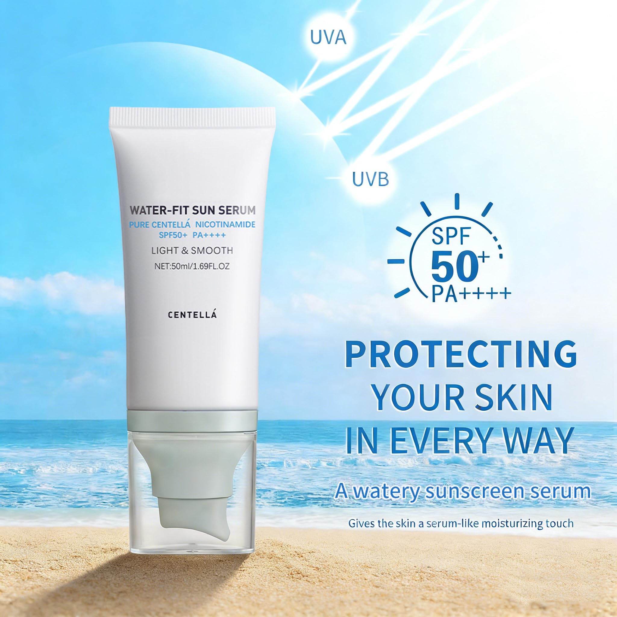 JXMLTT watery serum texture close-up demonstrating lightweight fast absorption benefit