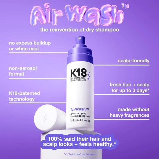 K18 AirWash nozzle close-up illustrating precise non-aerosol spray control