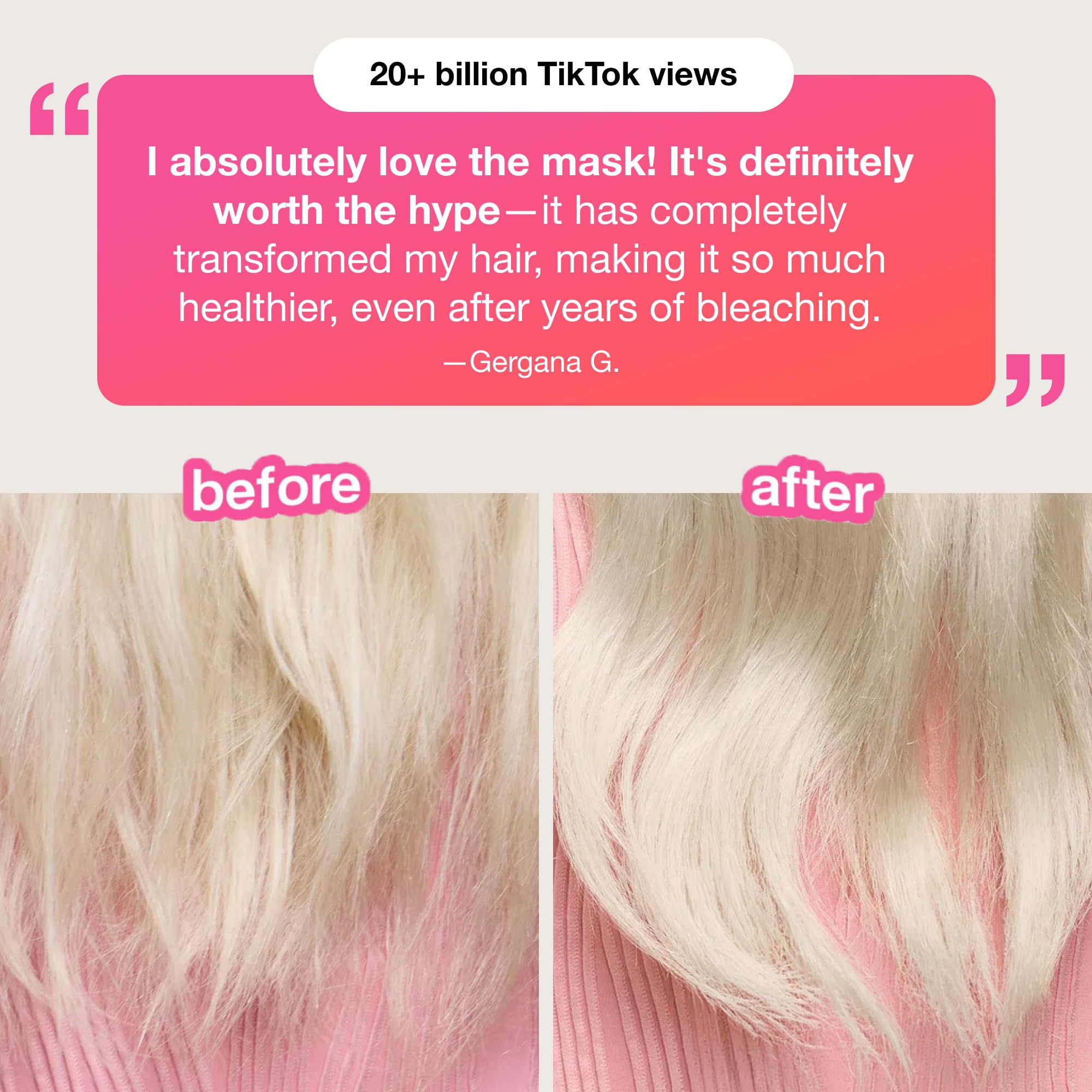 K18 before and after hair comparison illustrating improved strength benefit