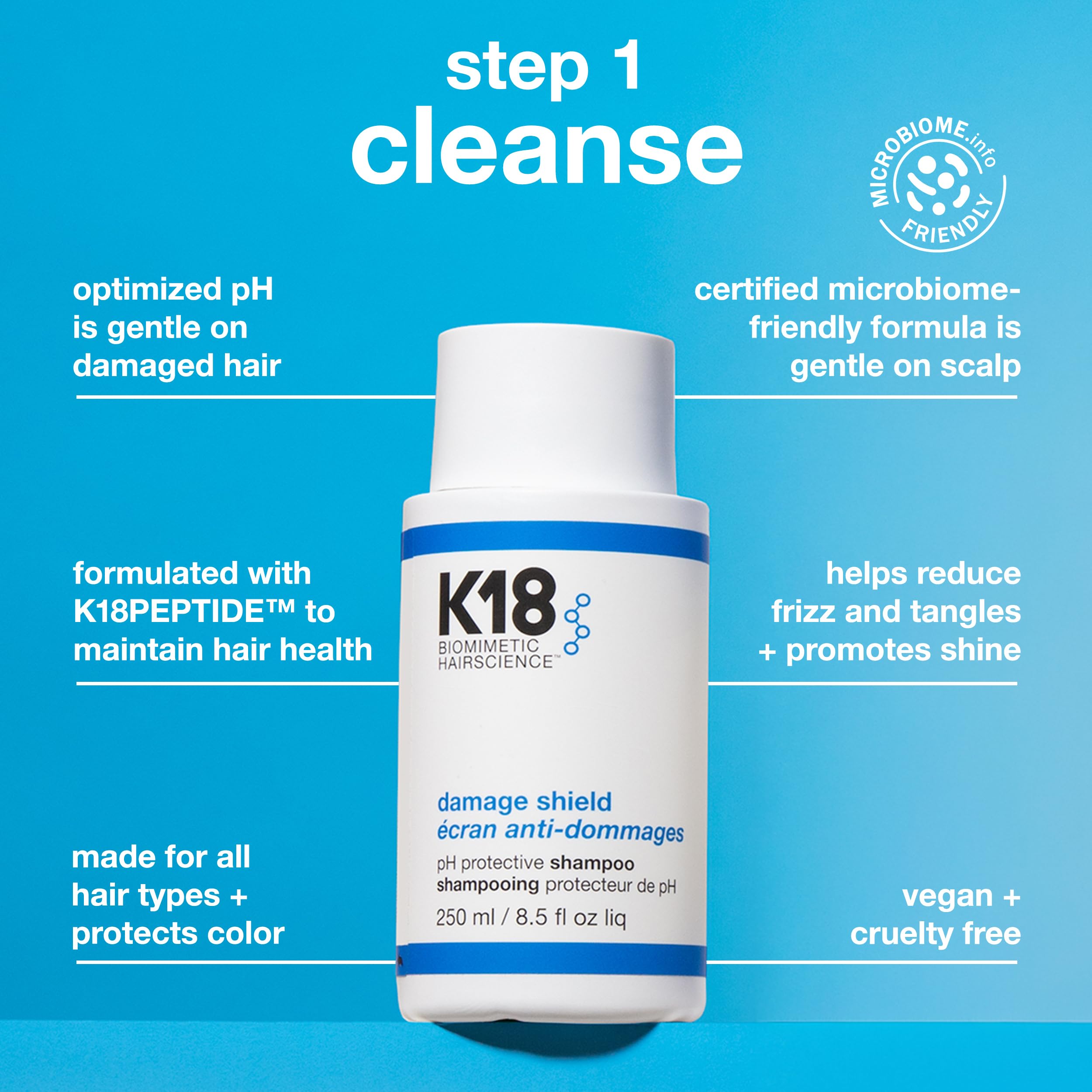 K18 bottles beside color chart, brand maintains hair vibrancy