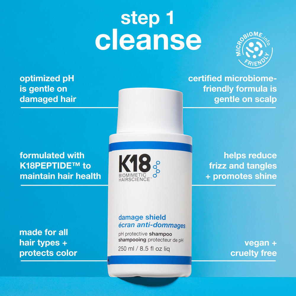 K18 bottles beside color chart, brand maintains hair vibrancy
