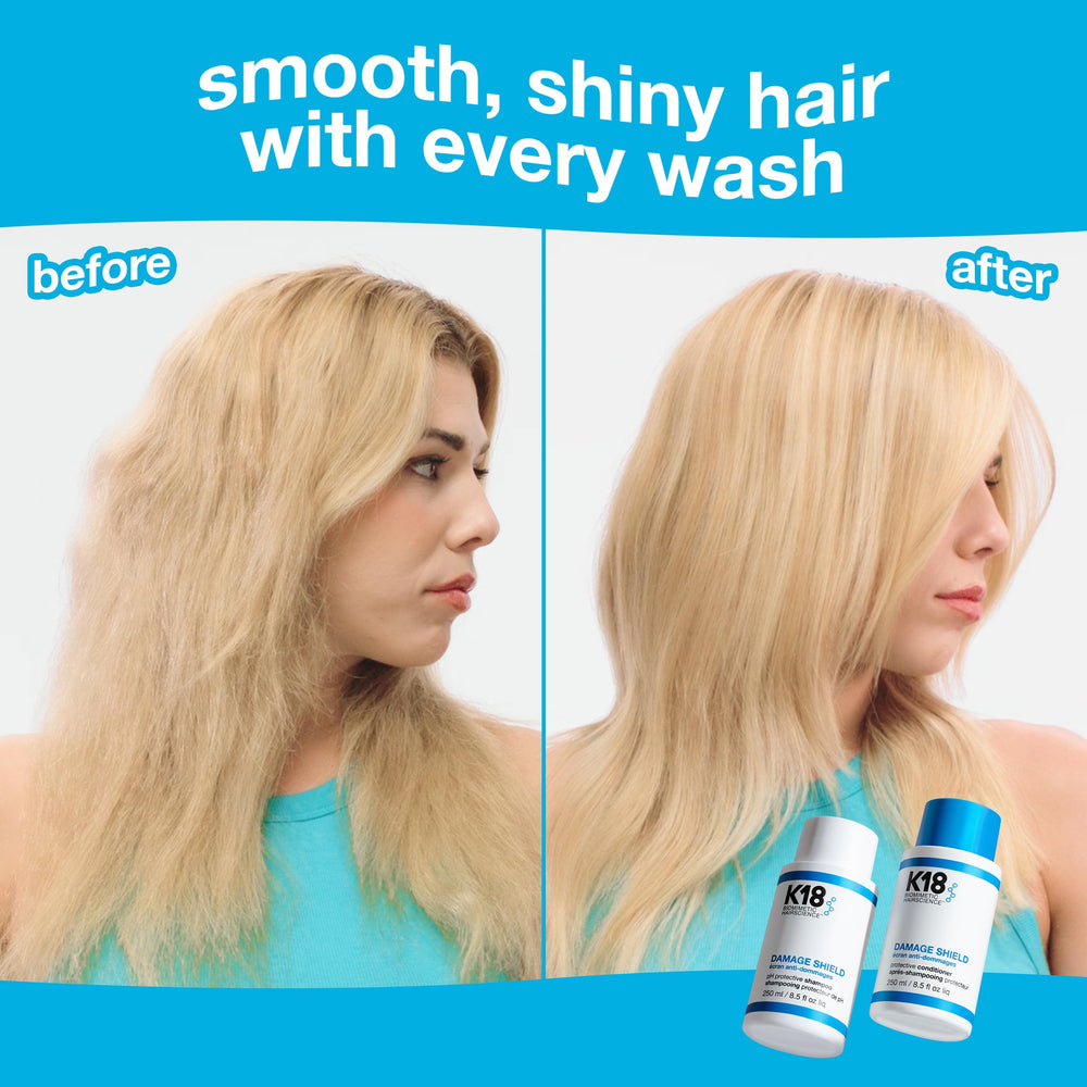 K18 hair before and after comparison, brand improves manageability