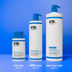 K18 pump dispensing conditioner demonstrating easy, mess-free application