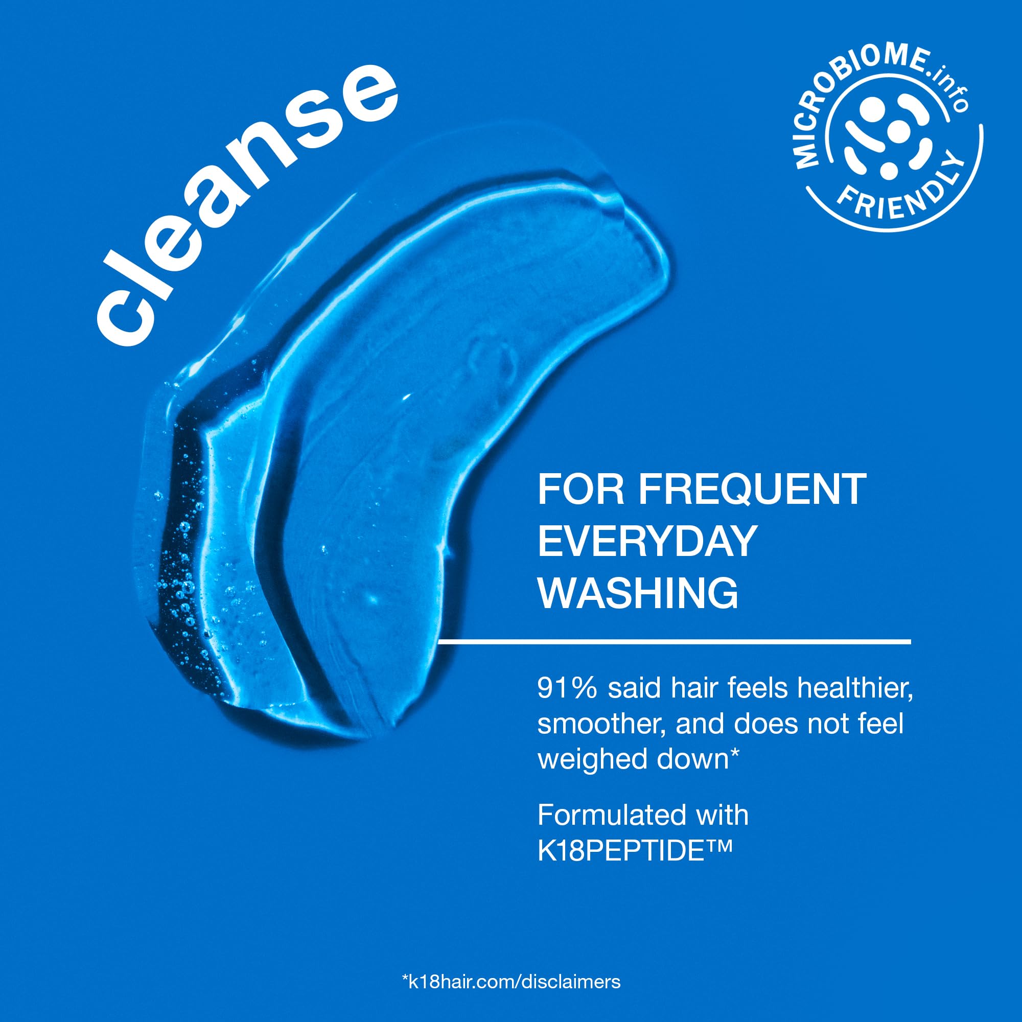 K18 creamy foam texture demonstrating gentle effective lather