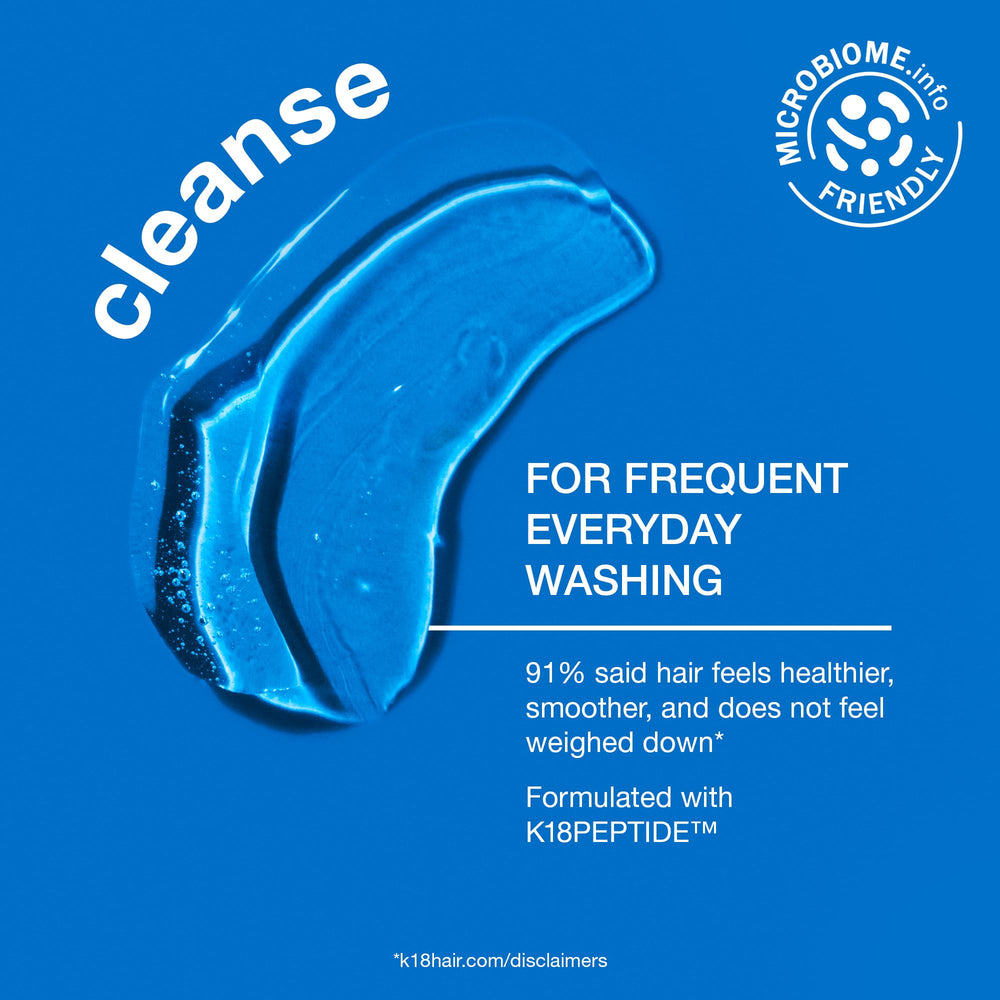 K18 creamy foam texture demonstrating gentle effective lather