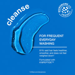 K18 creamy foam texture demonstrating gentle effective lather