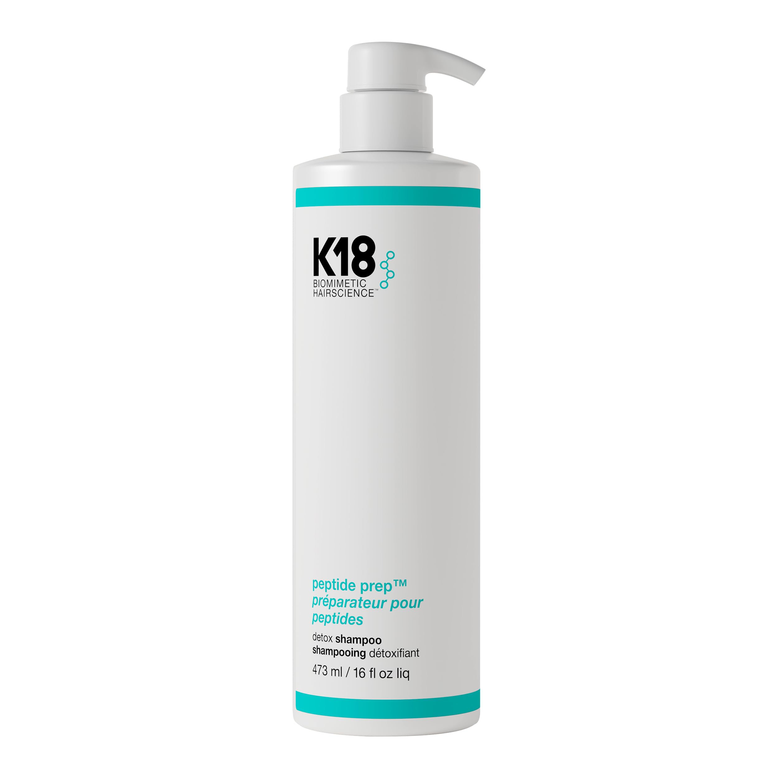 K18 front bottle showing clean label and product purpose, clarifying benefit