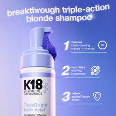 K18 foam pump close-up illustrating easy application and controlled dispense