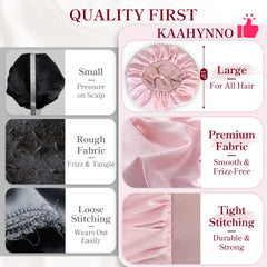 KAAHYNNO bonnet in use while sleeping to protect hair overnight