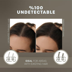 KAAL before and after crown view showing thicker-looking hair instantly