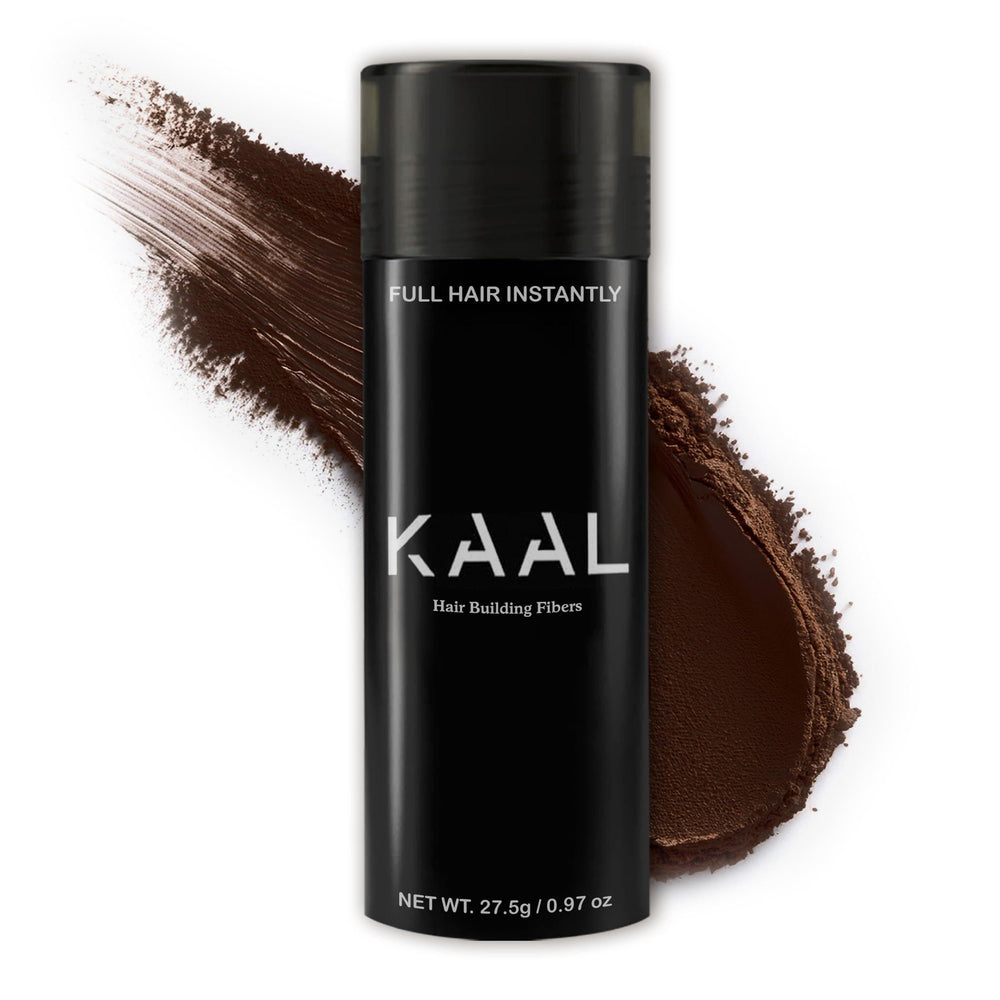 KAAL dark brown bottle front view showing compact refillable design and convenience